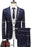 Ethan Chic Navy Blue Plaid Peaked Lapel Business Suits for Men