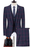 Chic Navy Blue Three Pieces Men Suits for Business with Purple Plaid