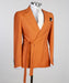 Lennon Chic Orange Notched Lapel Two Pieces Prom Suits
