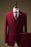 Cornelius Chic Red Three Pieces Notched Lapel Prom Suits For Men