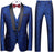 Gary Chic Royal Blue Three Pieces Jacquard Men Suits For Wedding