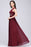 Bridelily Chiffon Burgundy V-Neck Cap Sleeve Bridesmaid Dress with Beadings