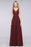 Bridelily Chic Ruffles Straps Chiffon Lace Burgundy Bridsmaid Dress Online