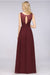 Bridelily Chic Ruffles Straps Chiffon Lace Burgundy Bridsmaid Dress Online