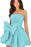 Chic Sleeveless Ruched Short Homecoming Dresses Lace Up Mini Party Wear Dress with Bow - Prom Dresses