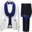 Myron Royal Blue Shawl Lapel Three Pieces New Arrival Jacquard Wedding Suits