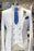 Ramsey Chic White Notched Lapel Three Pieces Plaid Business Suits