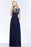 Bridelily Chiffon Lace Appliques Affordable Navy Bridesmaid Dress Online