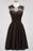 Bridelily Cute Chiffon Round Neck Short Burgundy Bridesmaid Dresses with Appliques