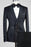 Tyler Classic Black Jacquard Shawl Lapel Double Breasted Wedding Suits