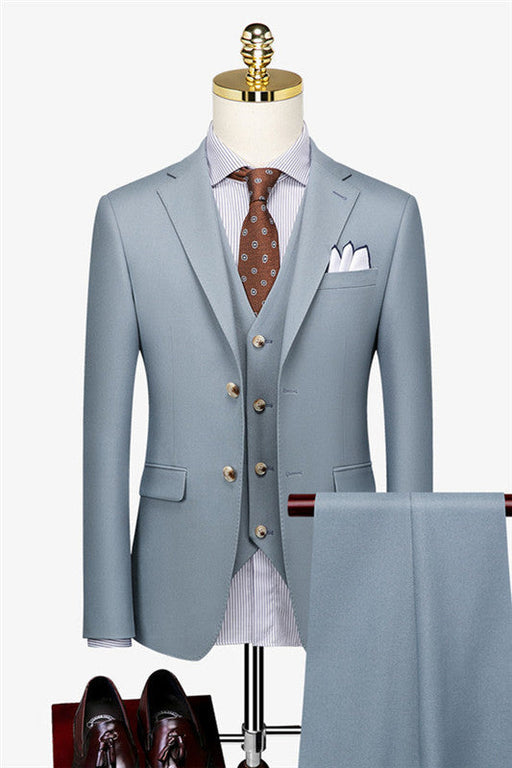 Ethan Classic Blue Bespoke Three Pieces Close Fitting Business Suits