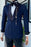 Burke Classic Dark Blue Shawl Lapel Double Breasted Jacquard Wedding Suits