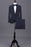 Peter Classic Navy Blue Notched Lapel Two Pieces Striped Business Suits