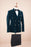 Andre Classical Ocean Blue Peaked Lapel Double Breasted Velvet Prom Suits