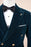 Andre Classical Ocean Blue Peaked Lapel Double Breasted Velvet Prom Suits