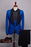 Classical Royal Blue Jacquard One Button Three Pieces Wedding Suits with Black Shawl Lapel