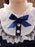 Flower Girl Dresses Navy Blue Designed Neckline Tulle Long Sleeves Knee-Length A-Line Bows Kids Party Dresses