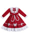 Flower Girl Dresses Navy Blue Designed Neckline Tulle Long Sleeves Knee-Length A-Line Bows Kids Party Dresses