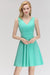 Bridelily Cute V-Neck Sleeveless Short Chiffon Affordable Bridesmaid Dresswith Ruffle