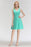 Bridelily Cute V-Neck Sleeveless Short Chiffon Affordable Bridesmaid Dresswith Ruffle