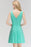 Bridelily Cute V-Neck Sleeveless Short Chiffon Affordable Bridesmaid Dresswith Ruffle