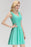 Bridelily Cute V-Neck Sleeveless Short Chiffon Affordable Bridesmaid Dresswith Ruffle