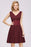 Bridelily Pretty V-Neck Short Sleeveless Lace Bridesmaid Dresses Online