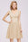 Bridelily Pretty V-Neck Short Sleeveless Lace Bridesmaid Dresses Online