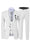 Hunter Bespoke White Notched Lapel Three Pieces Prom Suits With Black Dot