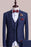 Dana Bespoke Blue Three Pieces Notched Lapel Plaid Business Suits