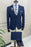 Barry Dark Blue Notched Lapel Three Pieces Close Fitting Prom Suits