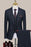 Tyler Dark Blue Striped Notched Lapel Three Pieces Formal Suits for Business