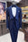 Evan Dark Blue Shawl Lapel Three Pieces Wedding Men Suits