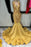 Dark Gold Sleeveless Appliqu¨¦ Mermaid Prom Dress