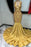 Dark Gold Sleeveless Appliqu¨¦ Mermaid Prom Dress