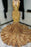 Dark Gold Sleeveless Sequin Prom Dress with V-Neck and Appliqu¨¦s