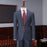 Cash Newest Dark Gray Striped Notched Lapel Business Suits