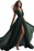 Dark Green Halter Sleeveless Open Back Chiffon Prom Dress