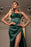 Dark Green Mermaid Prom Dress with Split