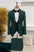 Russell Dark Green Notched Lapel Three Pieces Chic Prom Suits For Men