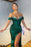 Dark Green Off-the-Shoulder Mermaid Prom Dress with Split