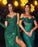 Dark Green Off-the-shoulder Sequins Prom Mermaid Gown