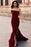 Dark Green One Shoulder Long Mermaid Prom Dress with Split