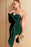 Dark Green One-Shoulder Sweetheart Short Prom Dress with Split and Long Sleeve