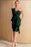 Dark Green One-Shoulder Sweetheart Short Prom Dress with Split and Long Sleeve