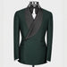 Hal Decent Dark Green Shawl Lapel Double Breasted Wedding Suits