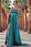 Dark Green Spaghetti Straps Prom Dress With Split