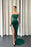 Dark Green Strapless Sleeveless Long Slit Mermaid Prom Dress