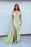 Dark Green Sweetheart Mermaid Prom Dress with Front Split and Off-The-Shoulder Beadings