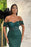 Dark Green Sweetheart Off-The-Shoulder Prom Dress with Appliques and Sequins